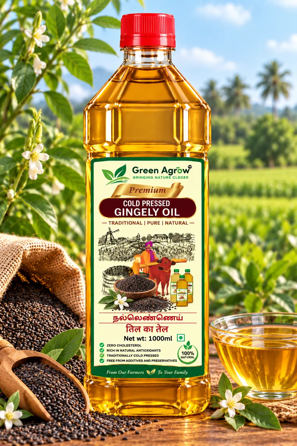 Cold Pressed Premium Gingelly Oil